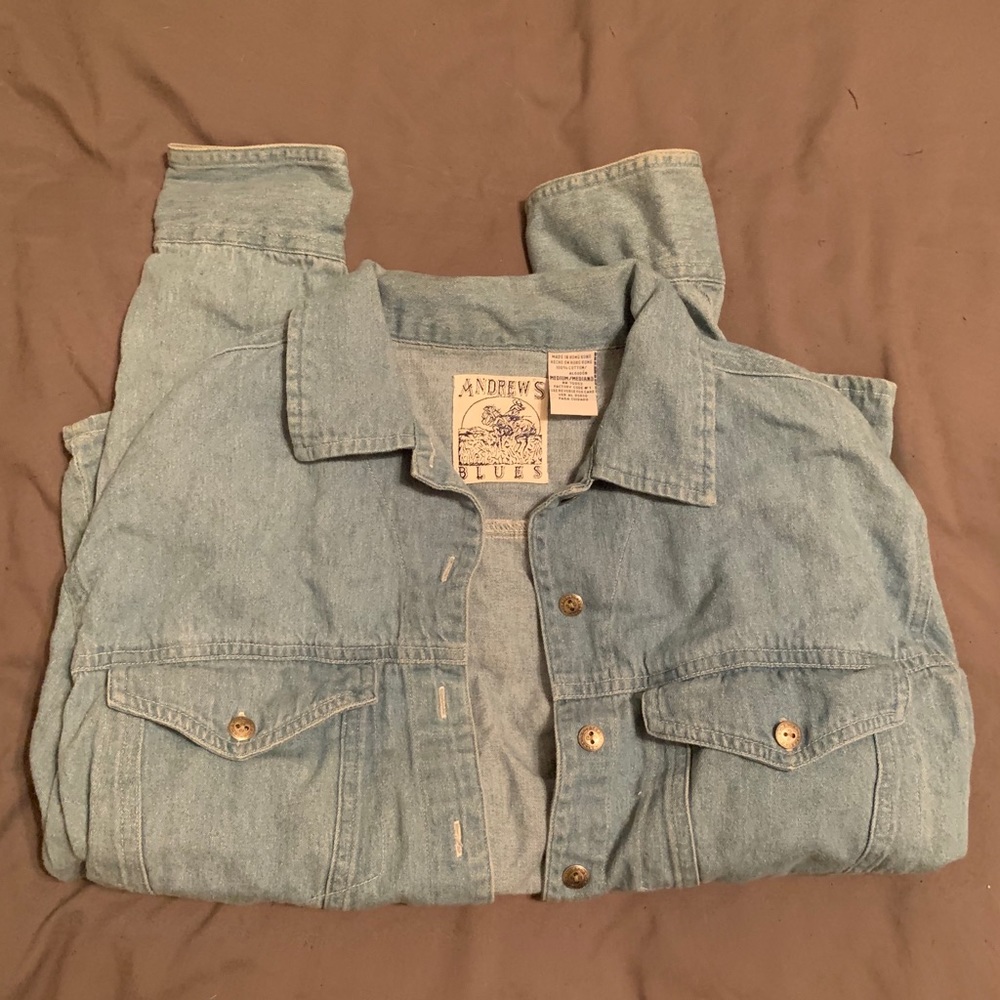 Vintage Jean chambray button up shirt jacket